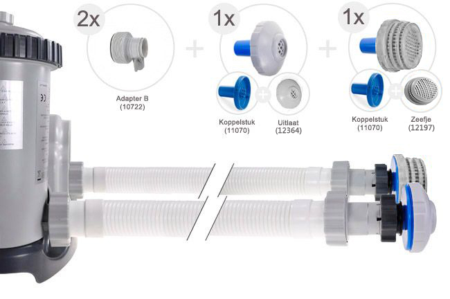 verzekering Snelkoppelingen moederlijk INTEX™ adapter zwembad - B (Ø 38-32 mm)