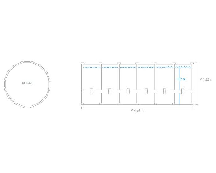 Ø 488 x 122 cm - Intex Clearview Prism Frame Premium Piscine